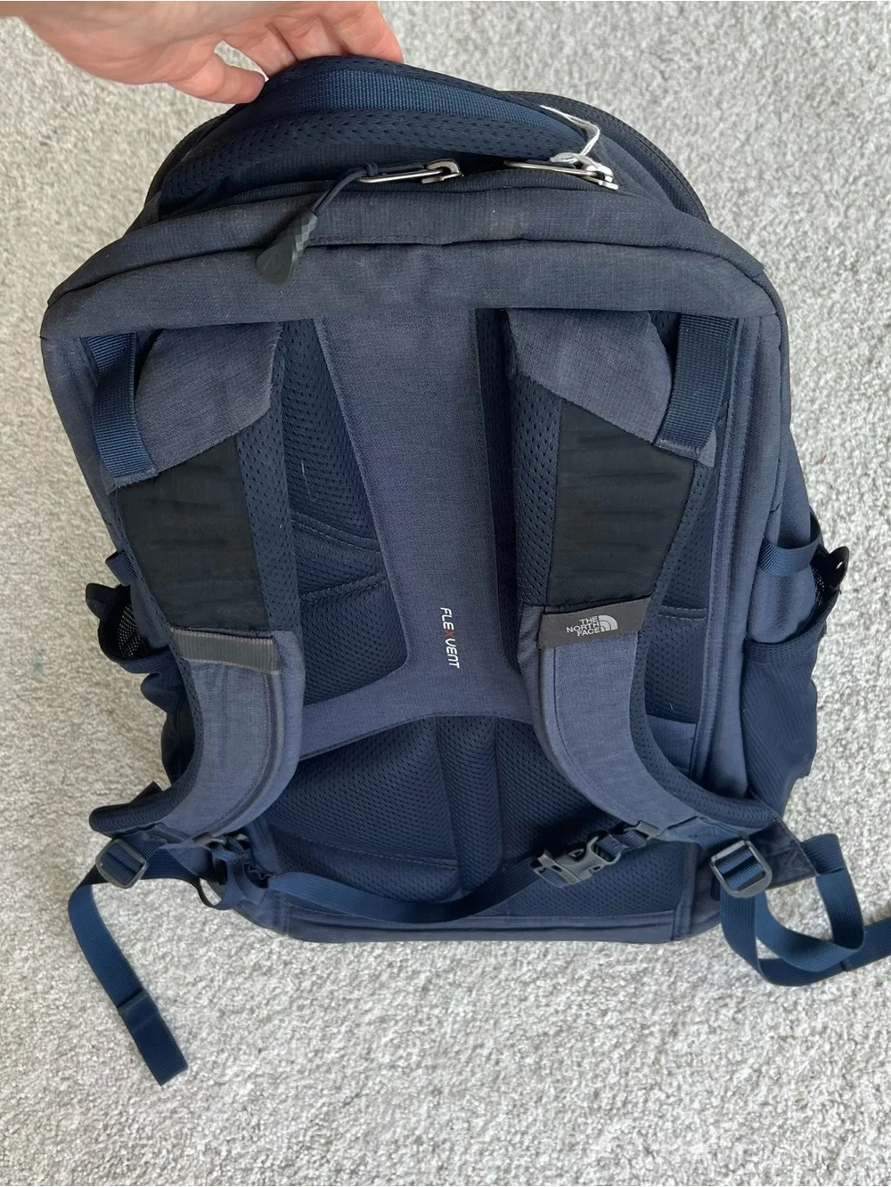 The North Face Navy Backpack with Red Accent Strips